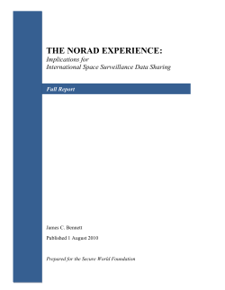 the norad experience - Secure World Foundation