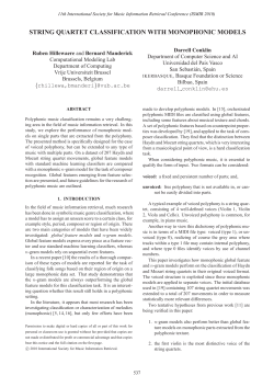 String Quartet Classification with Monophonic Models