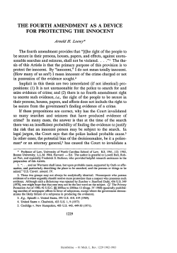 the fourth amendment as a device for protecting the innocent