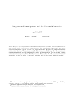 Congressional Investigations and the Electoral Connection