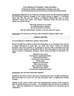 From Slavery to Freedom: A Passover Haggadah