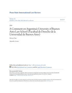 A Comment on Argentina`s University of Buenos Aires Law School