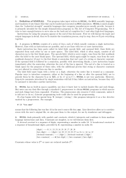 1 1 1. Definition of MMIXAL. This program takes