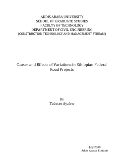 Causes and Effects of Variations in Ethiopian Federal Road Projects