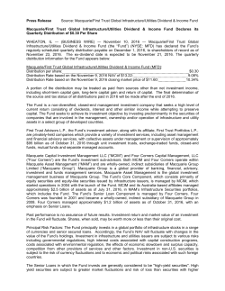 Press Release Source: Macquarie/First Trust Global Infrastructure