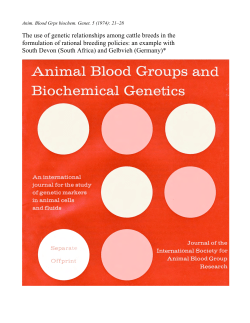 Animal Blood Groups - Cattlemen`s Texas Longhorn Conservancy