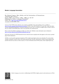 Mary Shelley and the Feminization of Romanticism