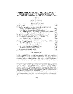 109 french medical malpractice law and policy