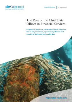 The Role of the Chief Data Officer in Financial Services