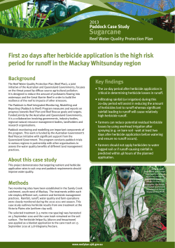 First 20 days after herbicide application is the high risk pe