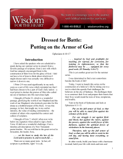 Dressed for Battle: Putting on the Armor of God