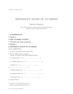 Different kinds of numbers