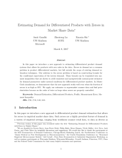 Estimating Demand for Differentiated Products with Zeroes in Market