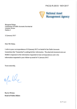 NAMA Correspondence to the Committee dated 12.01.2017