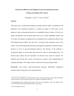 Land tenure differences and adoption of agri
