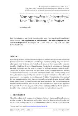 New Approaches to International Law: The