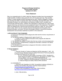 Playground Design Guidelines - Risk Management