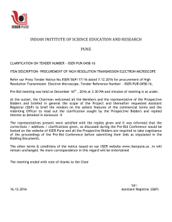 Pre-bid clarification on tender enquiry no