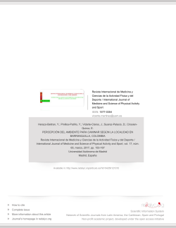 Redalyc.PERCEPCIÓN DEL AMBIENTE PARA CAMINAR SEGÚN