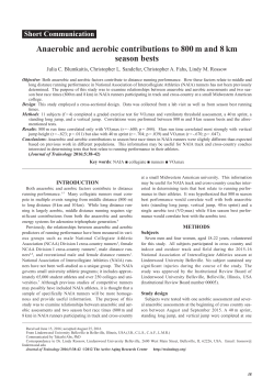 Anaerobic and aerobic contributions to 800 m and 8 km season bests