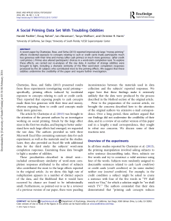 A Social Priming Data Set With Troubling Oddities