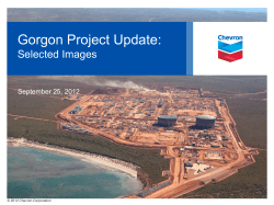 Gorgon Project Update: