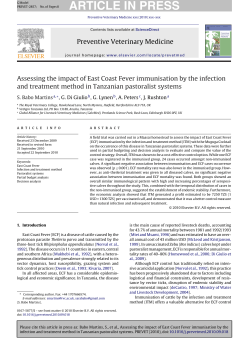 Assessing the impact of East Coast Fever immunisation by the