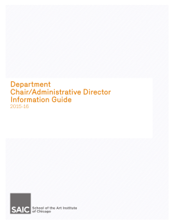 Department Chair/Administrative Director Information Guide