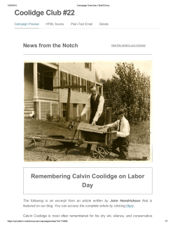 News from the Notch #22 - Calvin Coolidge Presidential Foundation