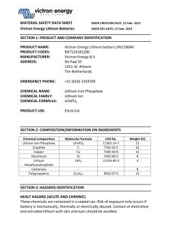 MSDS - Victron Energy Lithium Batteries v1 1