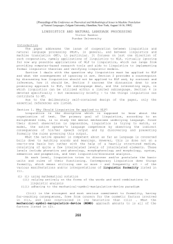 Linguistics and natural language processing