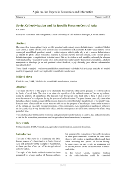 Agris on-line Papers in Economics and Informatics Soviet