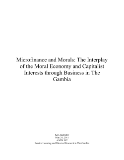 Microfinance and Morals: The Interplay of the Moral Economy and