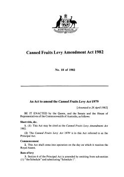Canned Fruits Levy Amendment Act 1982
