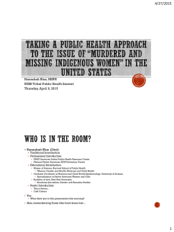 "Murdered and Missing Indigenous Women" in the
