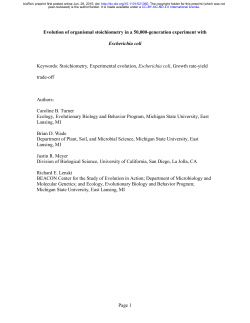 Page 1 Evolution of organismal stoichiometry in a 50,000
