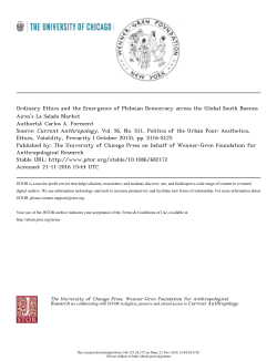 Ordinary Ethics and the Emergence of Plebeian Democracy across