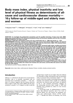 Body mass index, physical inactivity and low level of physical fitness