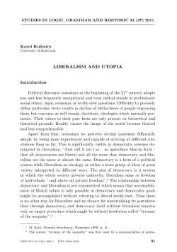 LIBERALISM AND UTOPIA