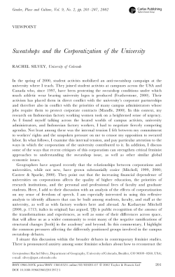 Sweatshops and the Corporatization of the University