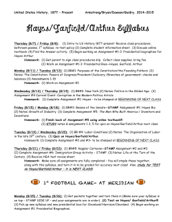 Hayes/Garfield/Arthur Syllabus