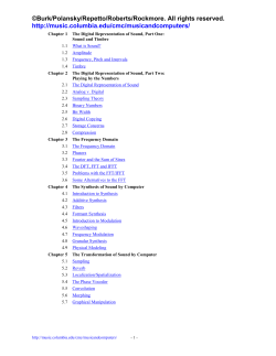 The Digital Representation of Sound, Part One: Sound and Timbre