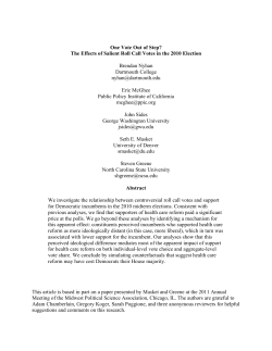 One Vote out of Step? The Effects of Salient Roll Call Votes in the