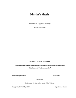 Master`s thesis