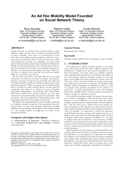 An Ad Hoc Mobility Model Founded on Social Network Theory