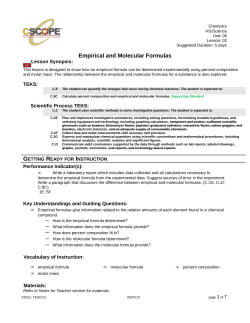 Empirical and Molecular Formulas