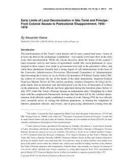 Early Limits of Local Decolonization in S&atilde;o Tom&eacute; and Pr&iacute;ncipe