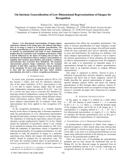 On intrinsic generalization of low dimensional representations of