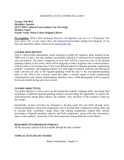 Spanish SPAN 3030: Cultural Conversations: Say It in Song!