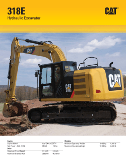 Large Specalog for Cat 318E Hydraulic Excavator